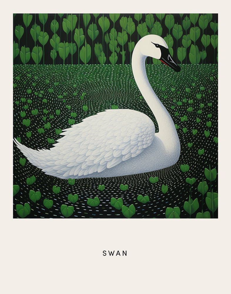 Ohara Koson Inspired Bird Painting Swan 3 Poster