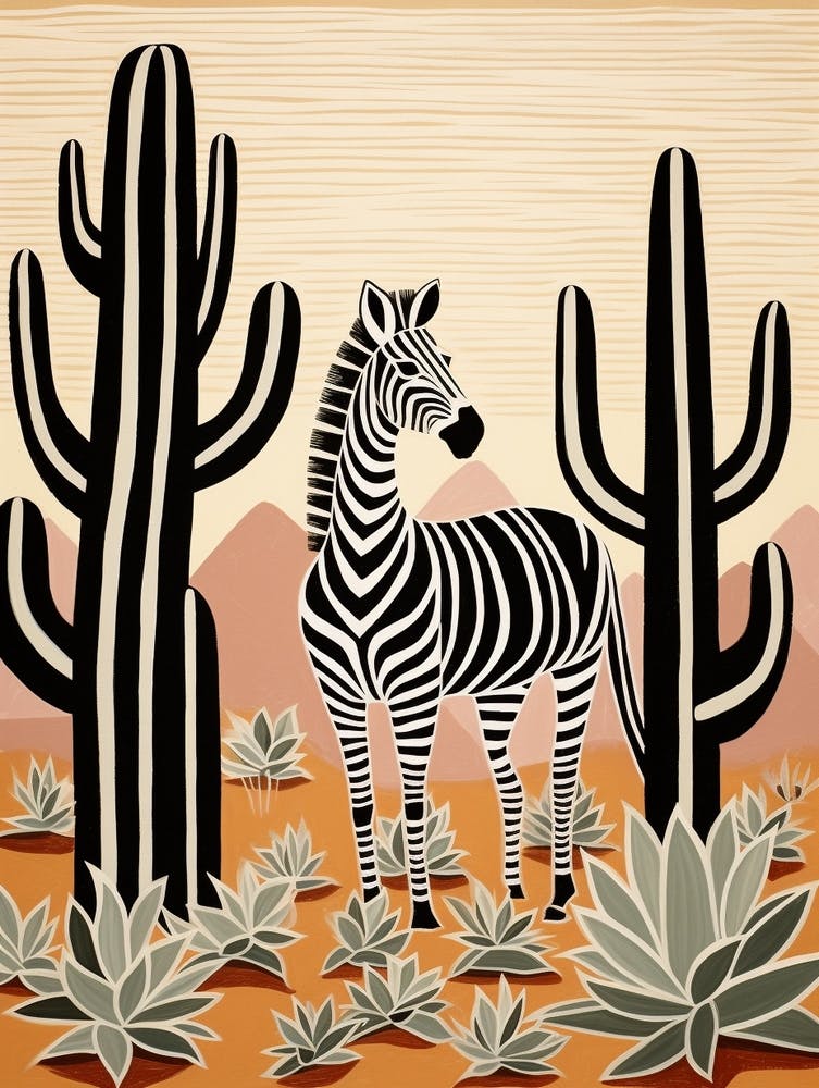Zebra und Kaktus 3