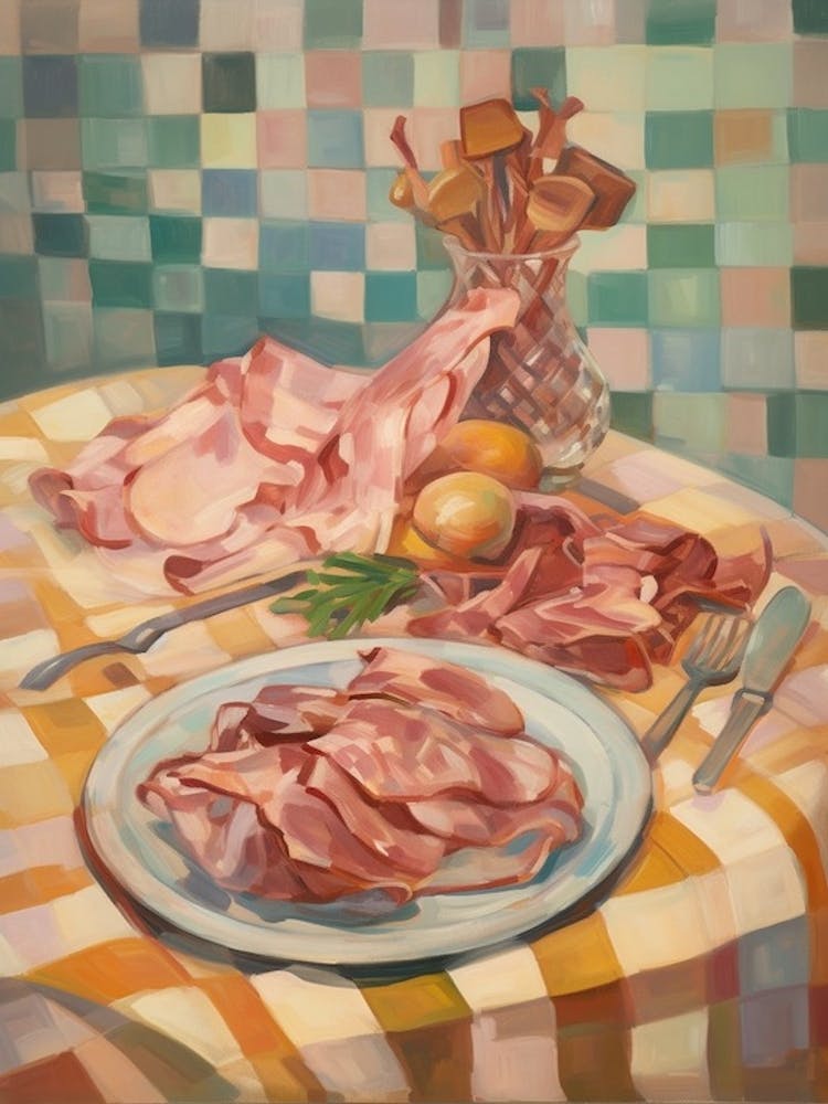Prosciutto Still Life Painting