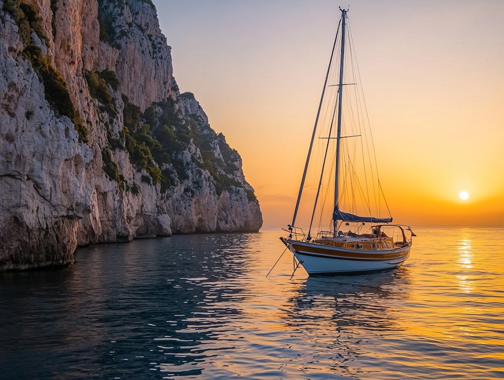 Sailboat At Sunset 4