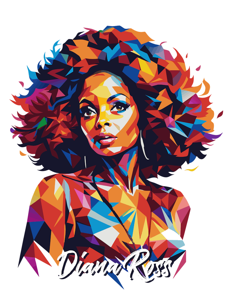 Diana Ross 03 Portrait Music Icon Style WPAP Pop Art
