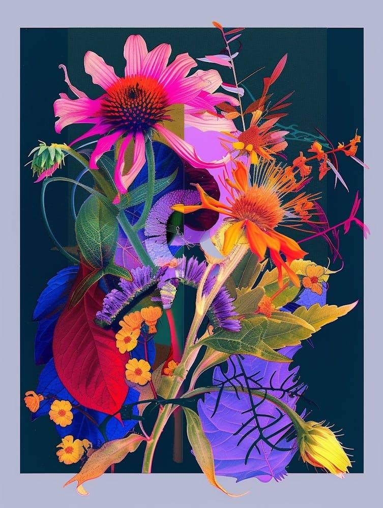 Gaillardia 3 Neonblumen-Collage