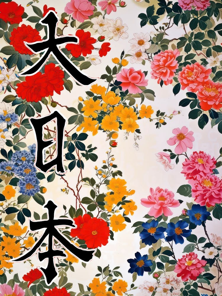 Hokusai Great Japan Poster Japanese Floral  27