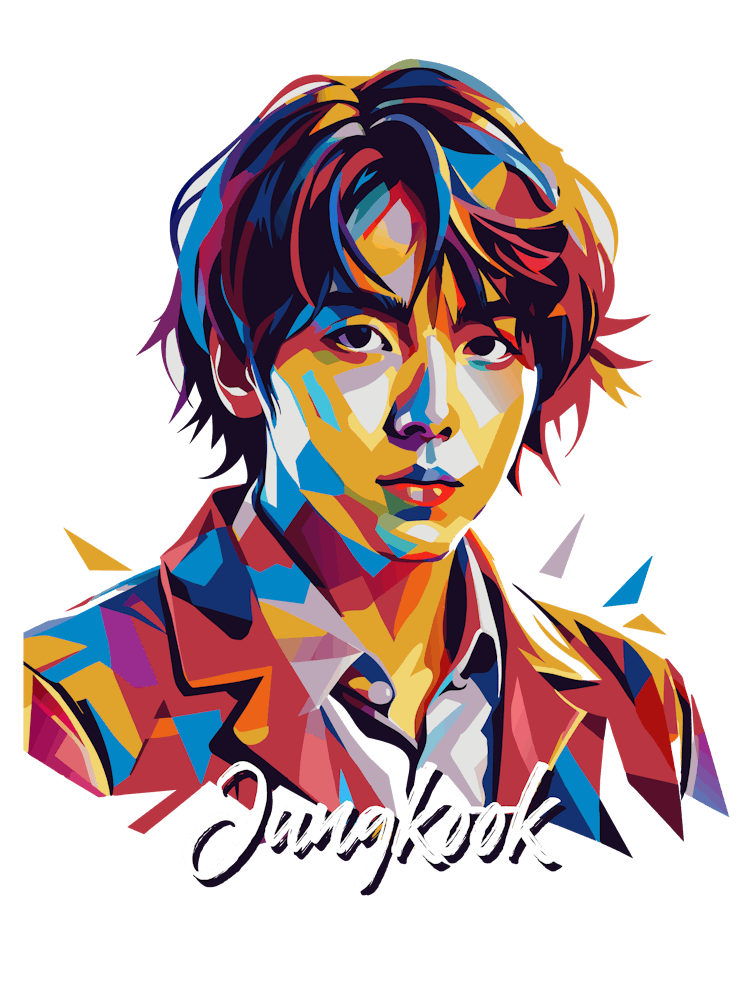Jungkook Kpop 01 Portrait Music Icon Style WPAP Pop Art