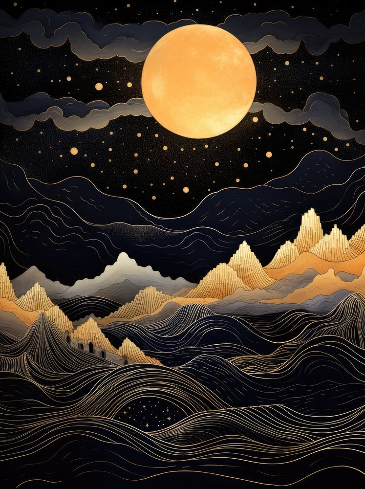 Moonlight Over Mountains