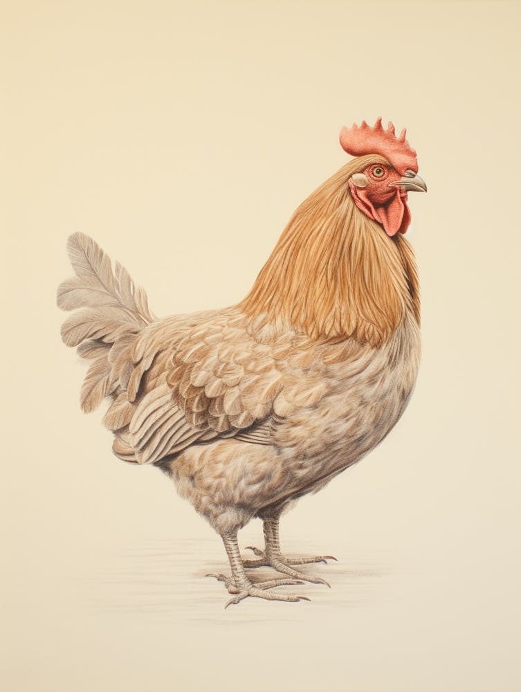 Vintage Bird Drawing Chicken 1