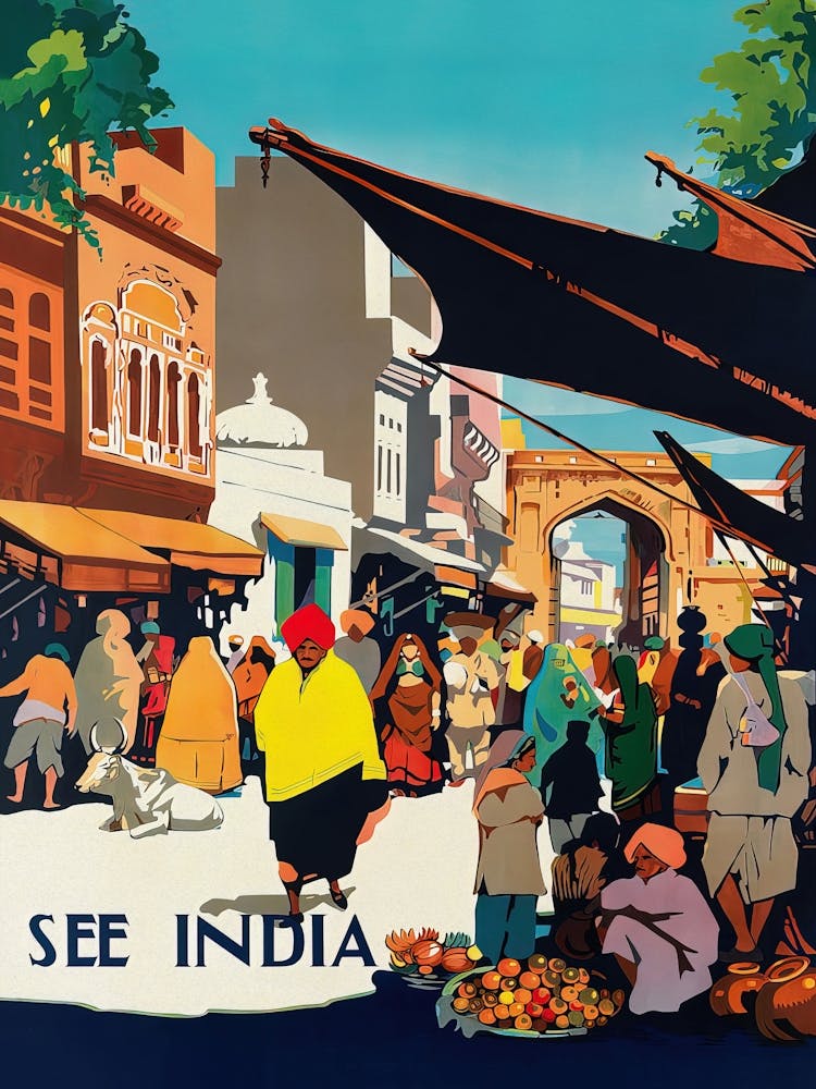 See India Vintage Travel Poster