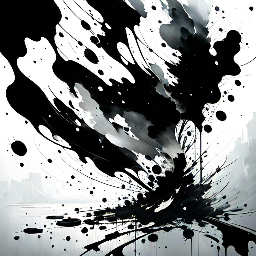Black And White Abstract Painting 1