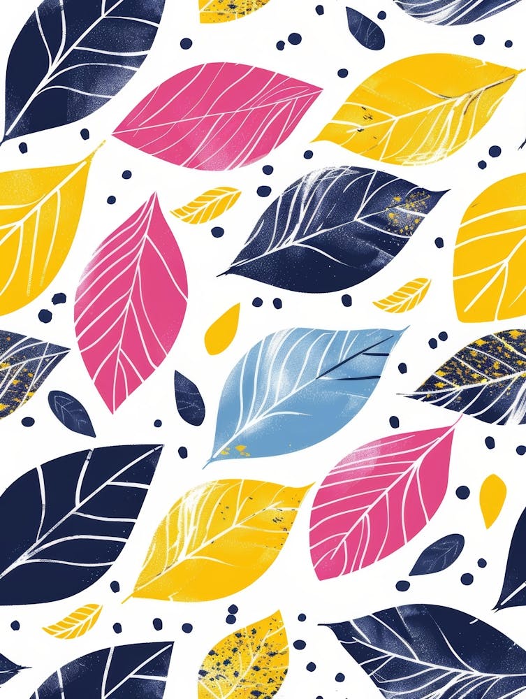 Seamless Pattern With Colorful Leaves 2