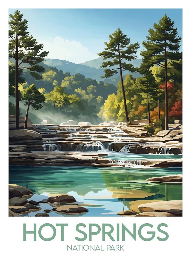 Affiche de voyage Hot Springs National Park