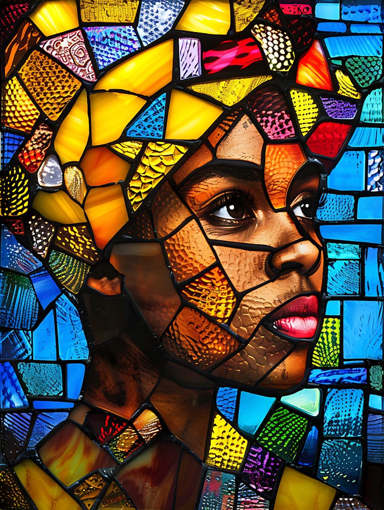 Femme Africaine Vitrail 1