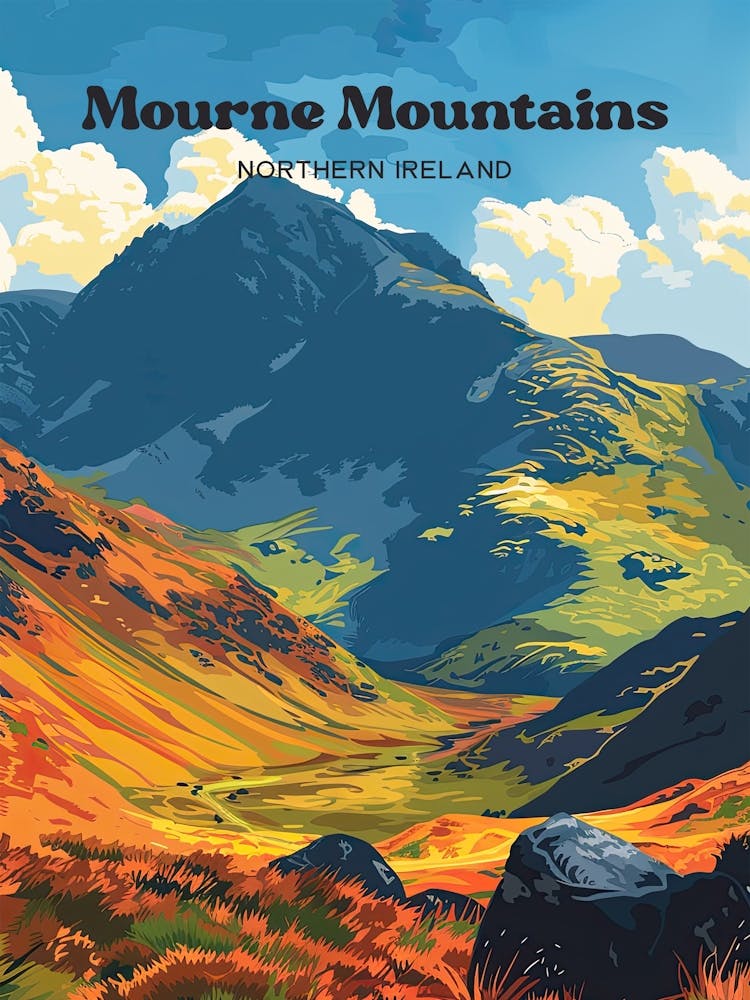 Mourne Mountains Ireland Travel Art