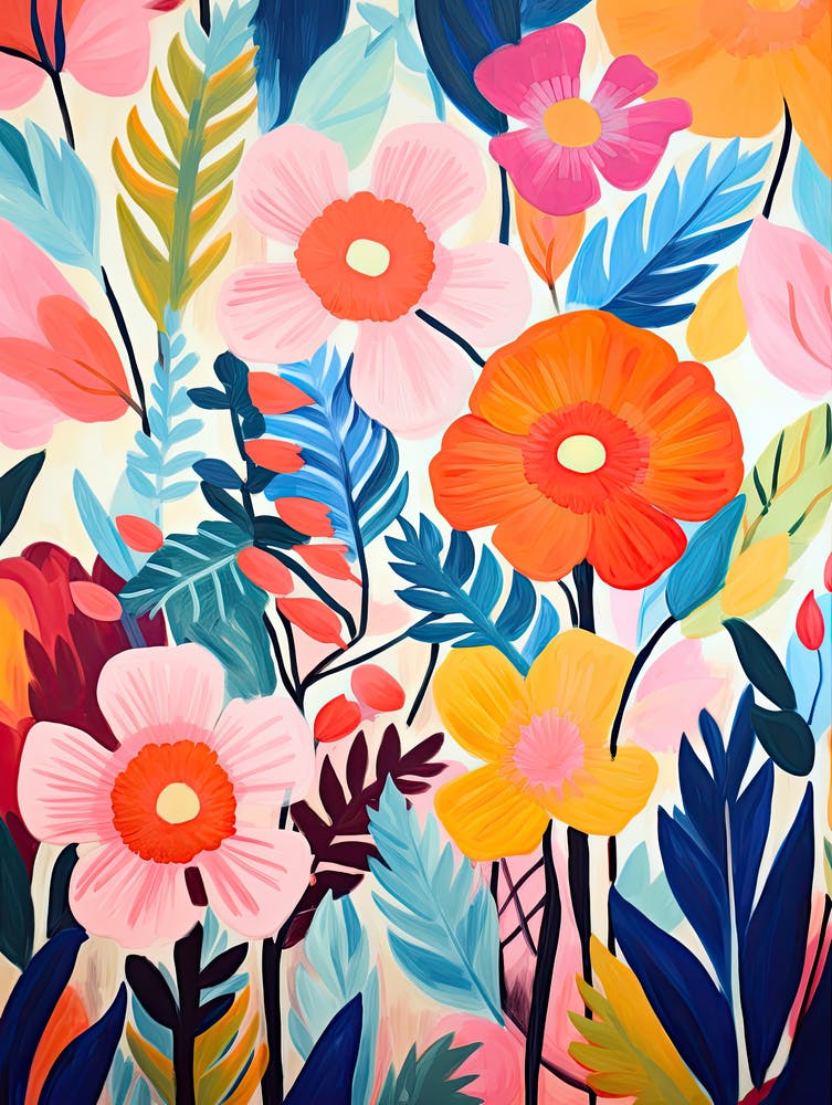 Flowers 53, Matisse style, Floral texture