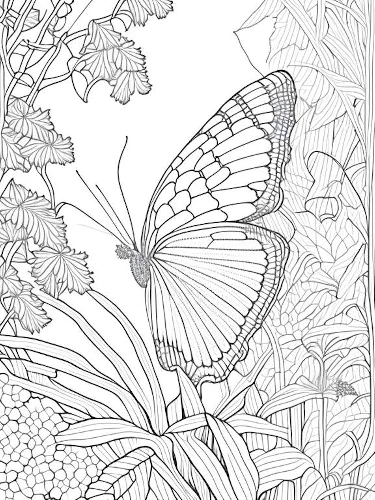 Butterfly In Botanical Gardens William Morris Inspired 1