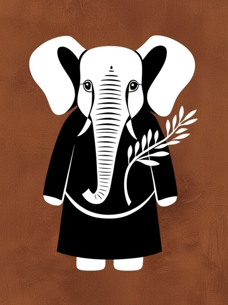 Elephant With Leaves 1
