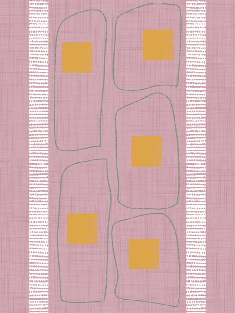 Japandi Lignes de Cadre Rose