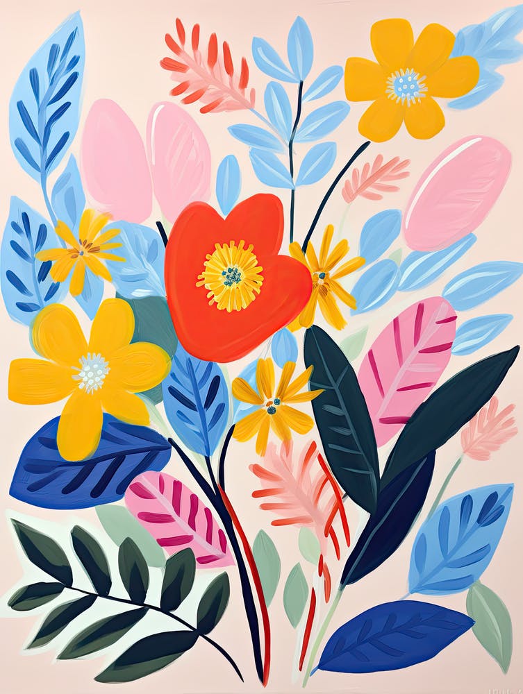 Flowers 42, Matisse style, Floral texture