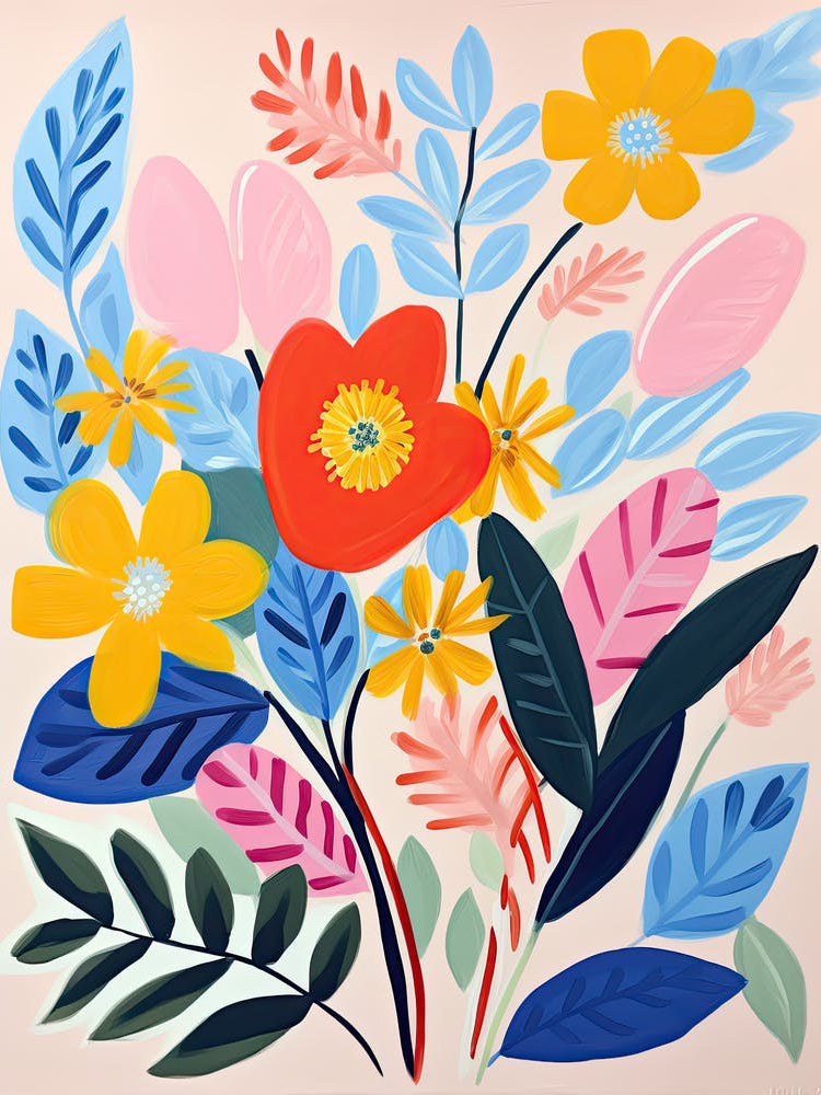 Flowers 42, Matisse style, Floral texture
