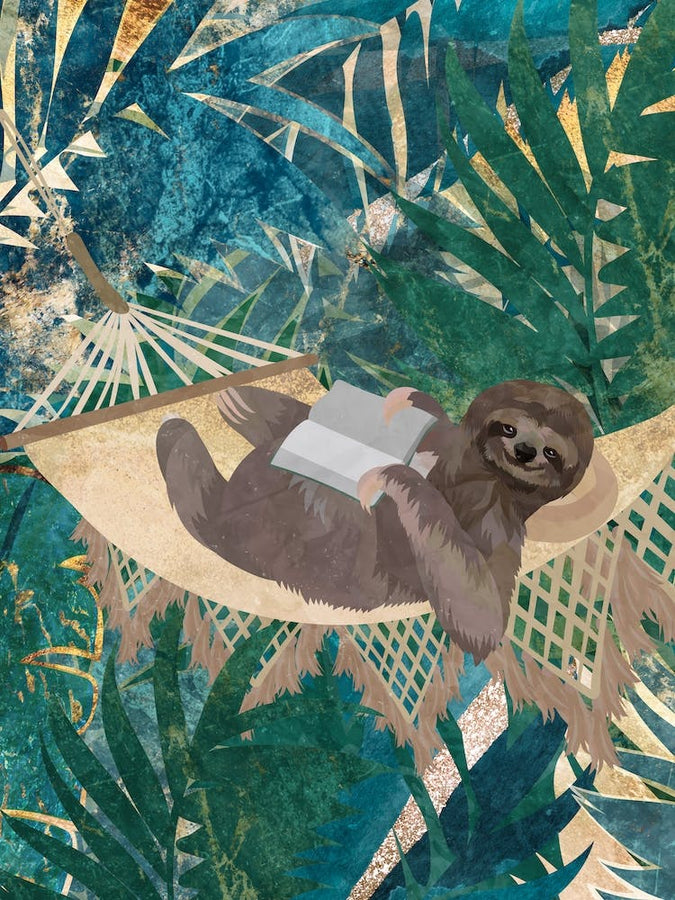 Faultier Lesend In Einer Hängematte Art Print by Sarah Manovski – Fy!