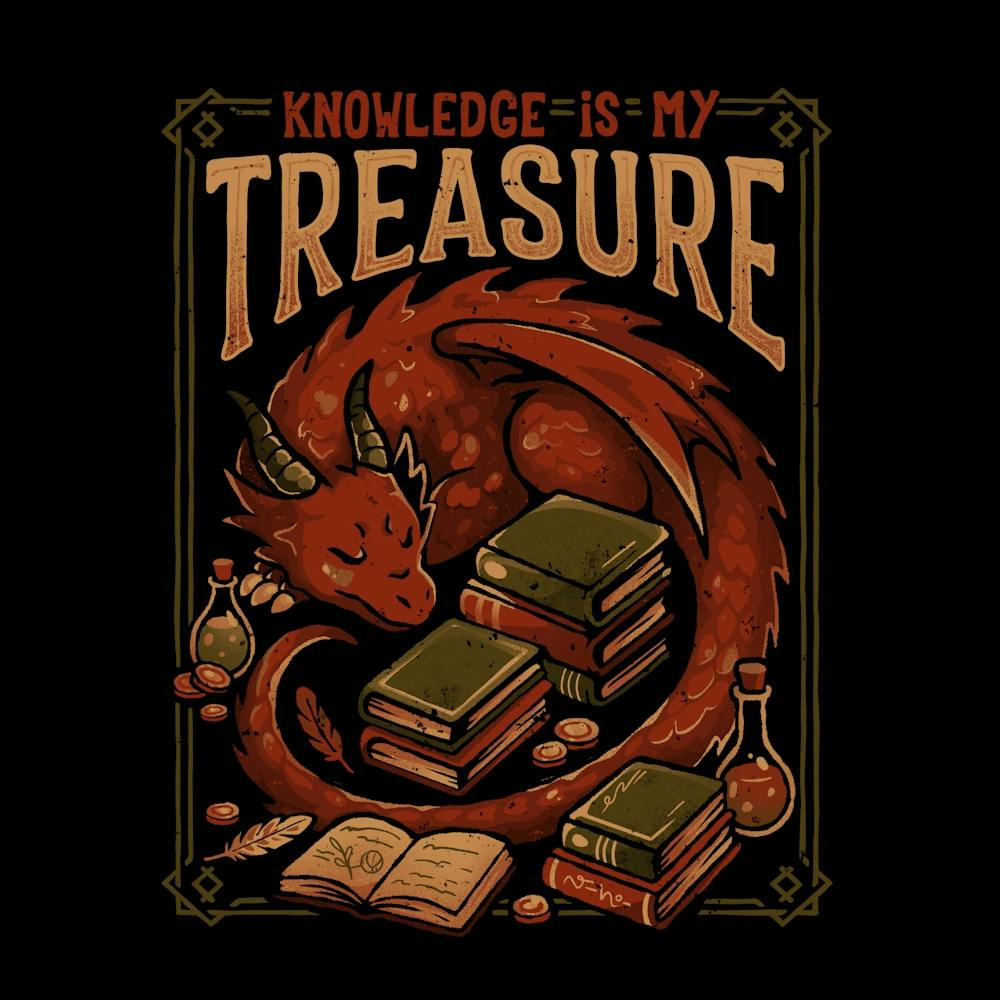 Knowledge Is My Treasure Cute Dragon