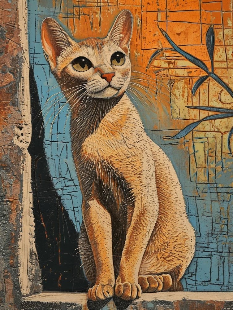 Oriental Shorthair Relief Illustration 3