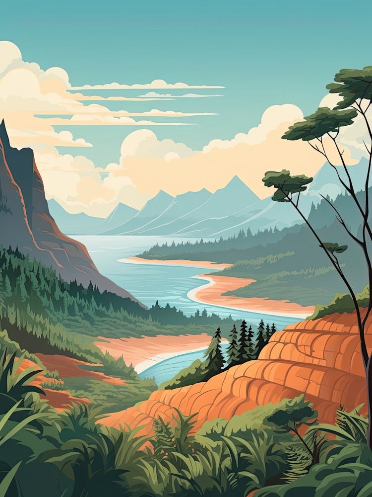 Kauai Hawaii, Usa, Graphic Illustration 1