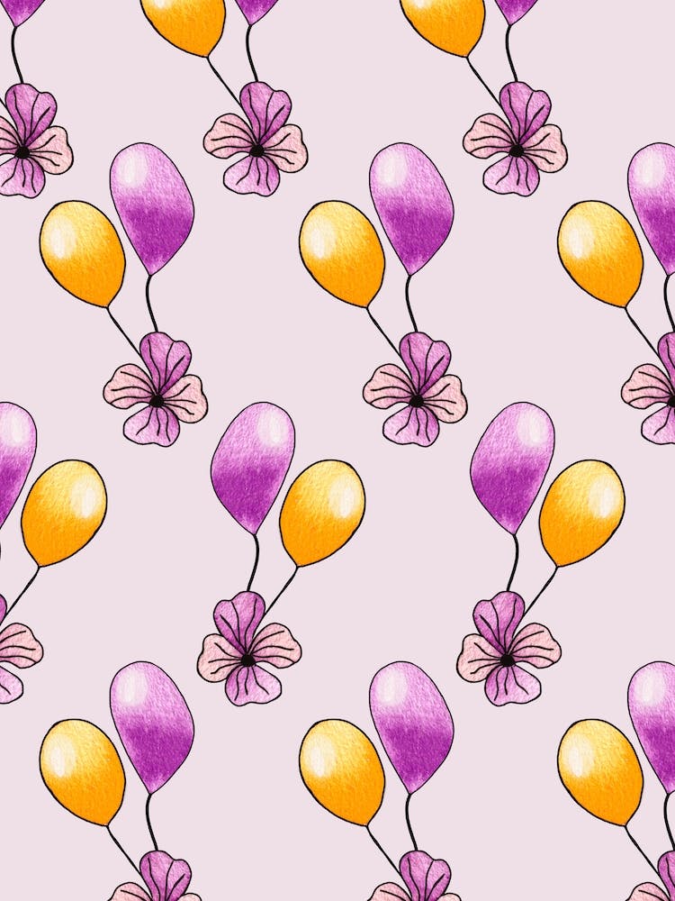 Purple And Yellow Balloons