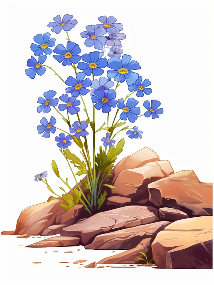 Forget Me Not, Sprouting From A Rock In The Dessert  (4)