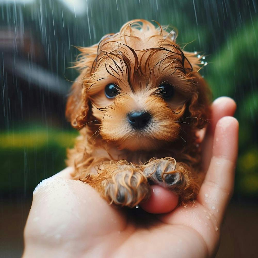 Puppy In Rain 1