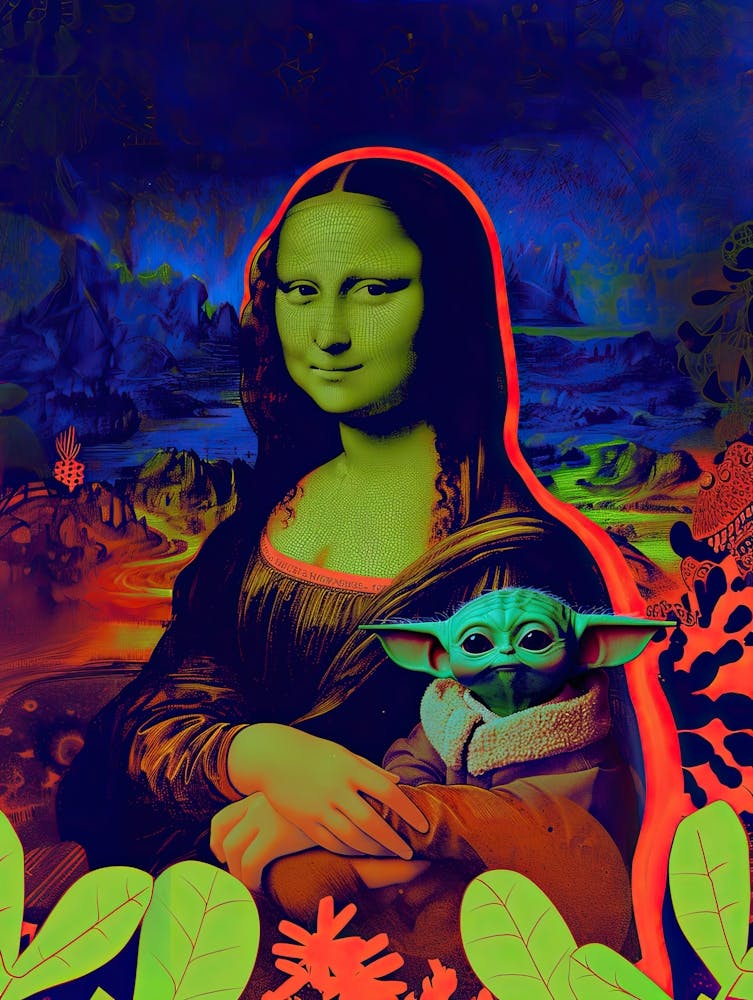 Mona Lisa with Baby Yoda