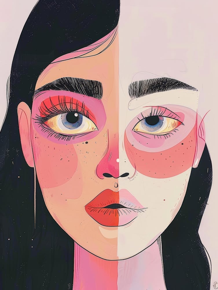 Illustration Of A Woman'S Face 6