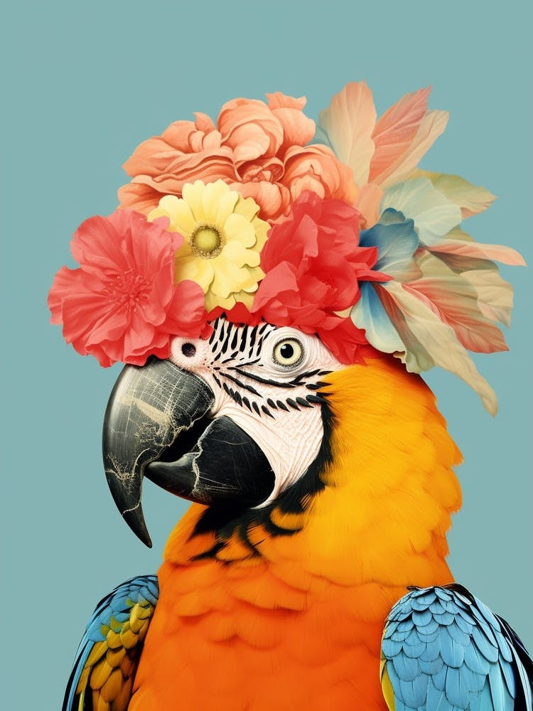 Bird With A Flower Crown Macaw 3