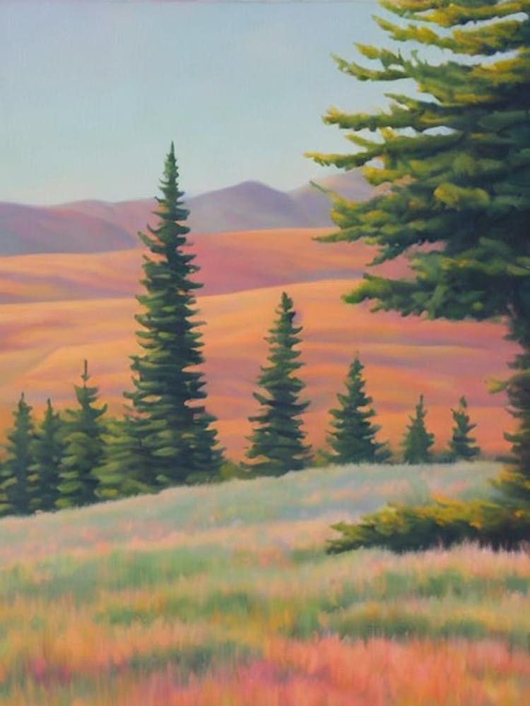 Grand Fir Tree Watercolour