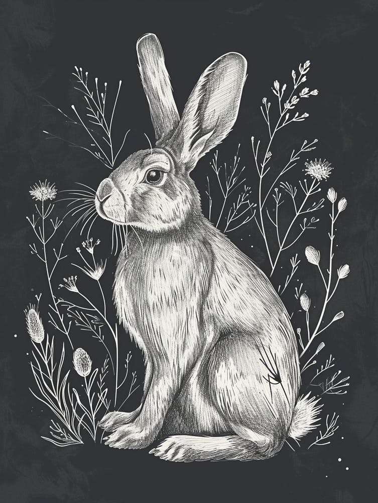 Polish Rex Rabbit Minimalist Illustration 4