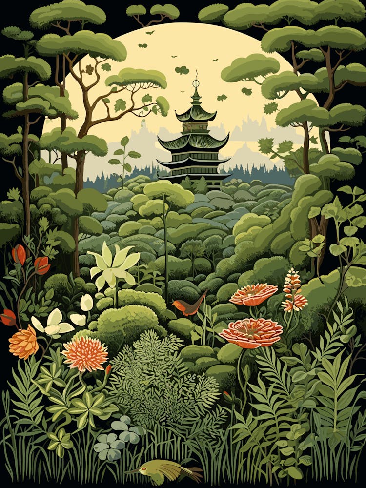 Ninna Ji Temple Japan Henri Rousseau Style 1