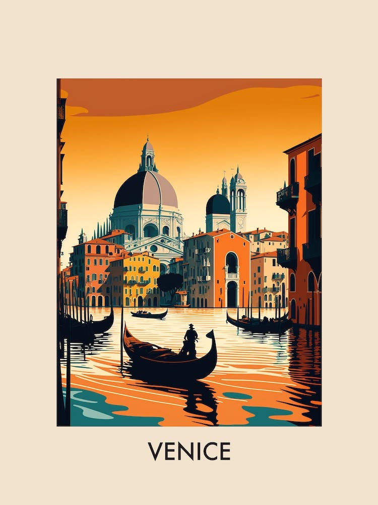 Venice Italy 2 Vintage Travel Poster