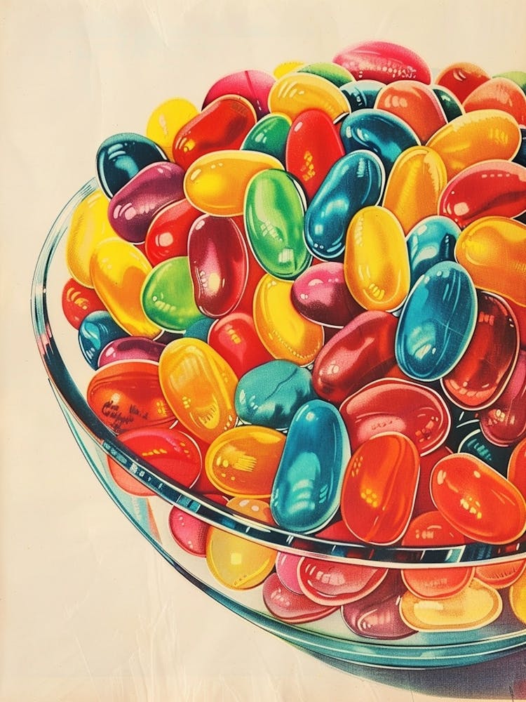 Jelly Beans Vintage Retro Illustration 2