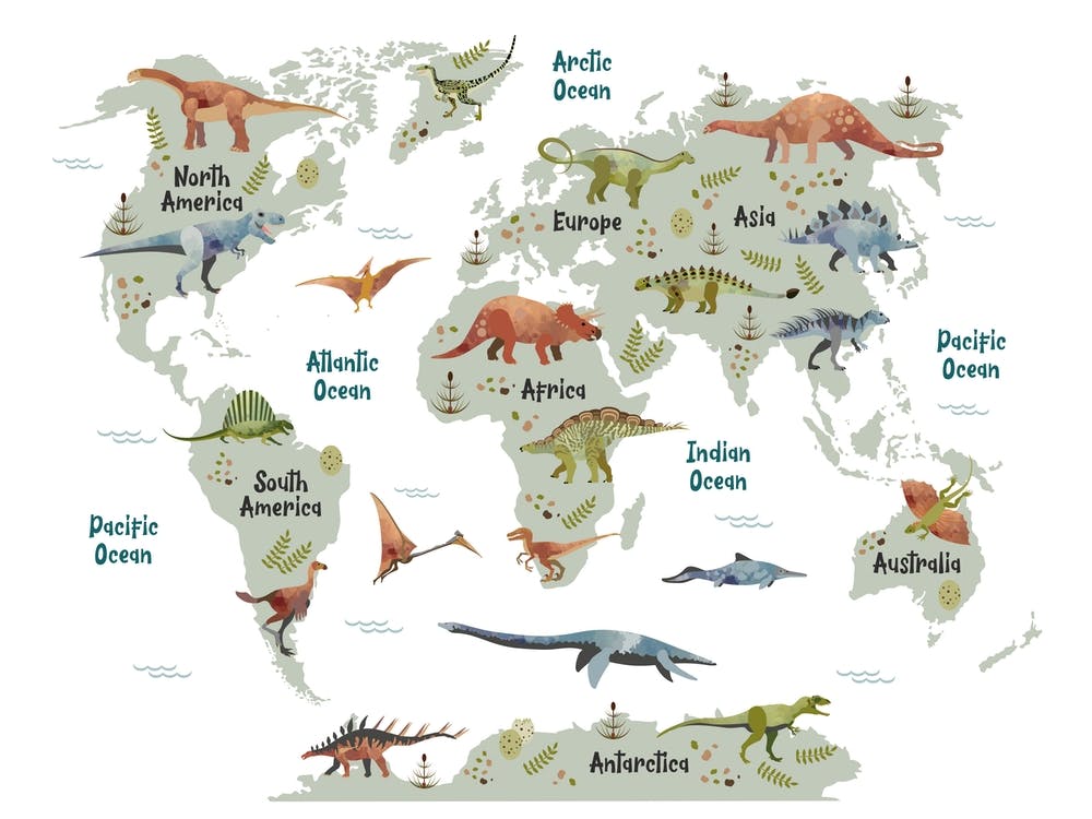 Dinosaur World Map