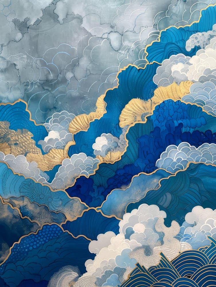 Blue And Gold Clouds