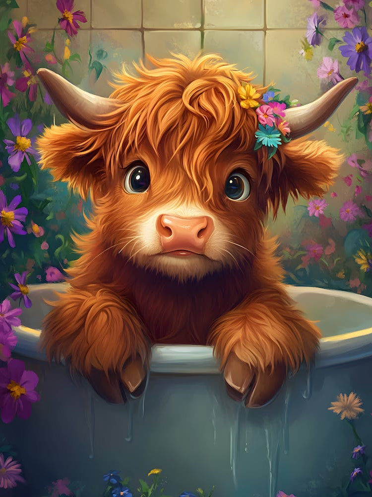Cute Cow In A Tub 4