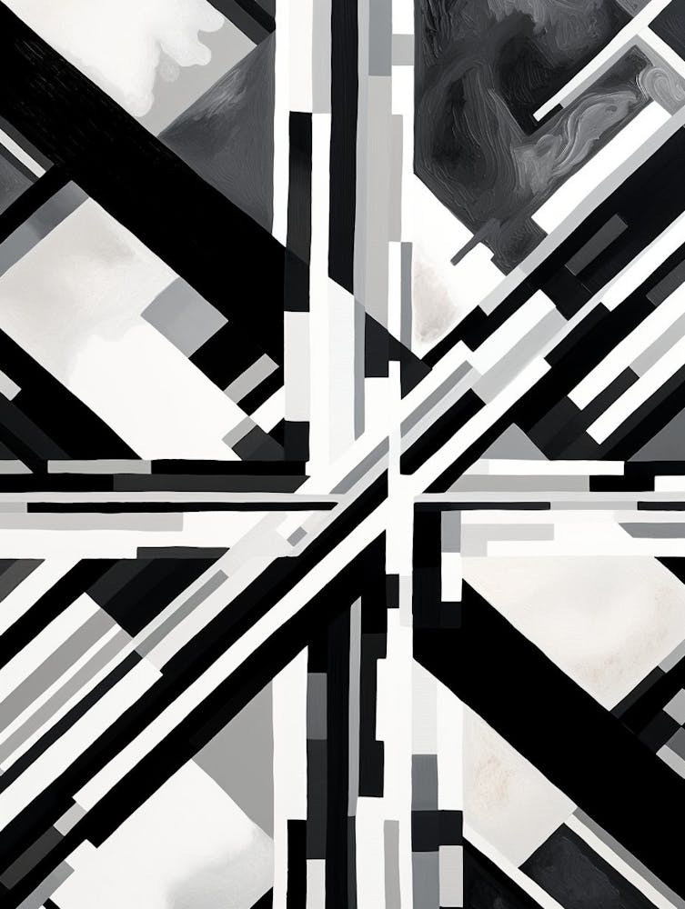 Intersection Abstract Black And White 7