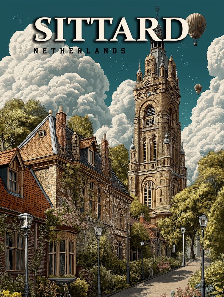 Sittard Niederlande Vintage Reiseposter