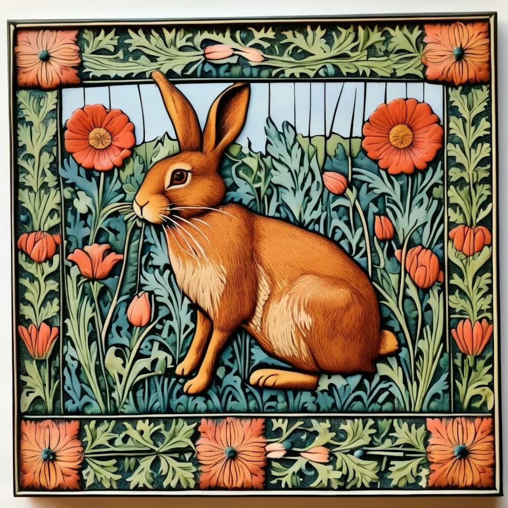 william morri s Rabbit In The Meadow
