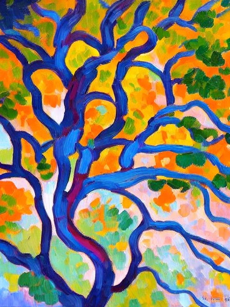 Live Oak tree Abstract Block Colour