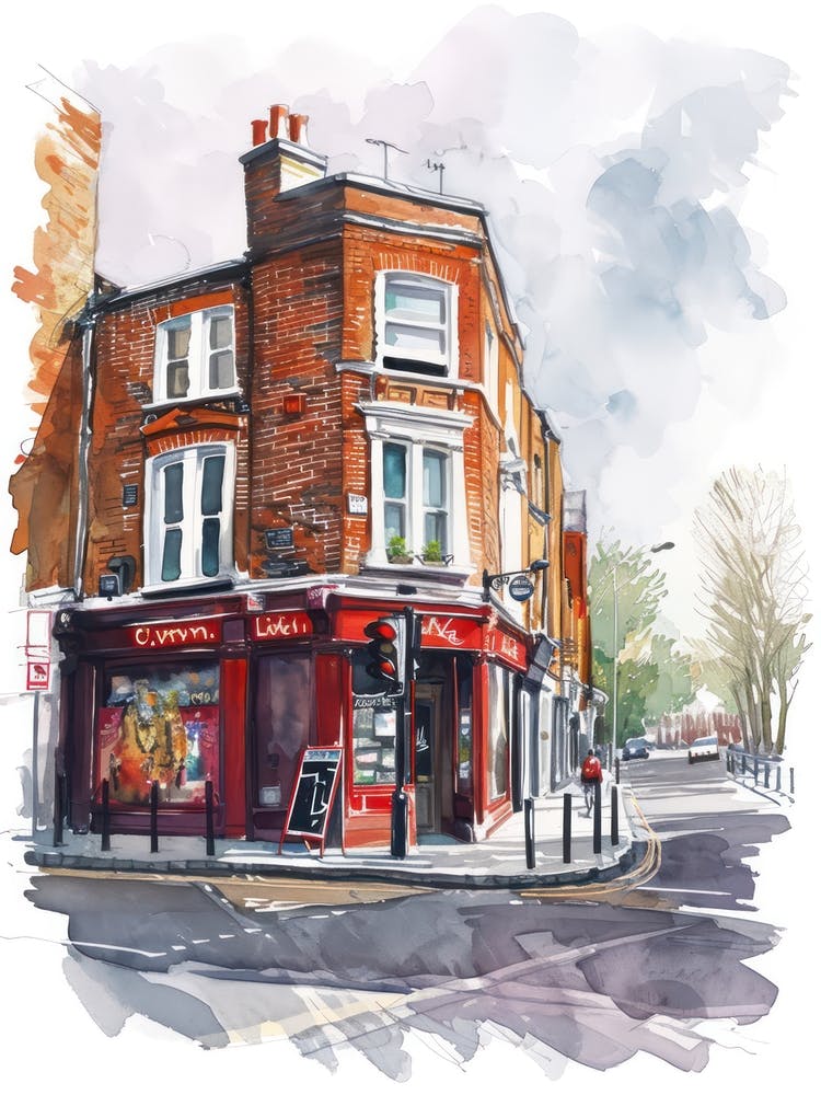 Redbridge London Borough Aquarelle de rue 4