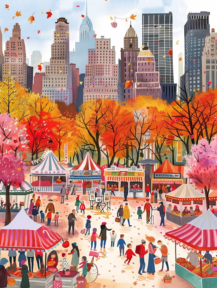 Colorful Spring in Central Park New York