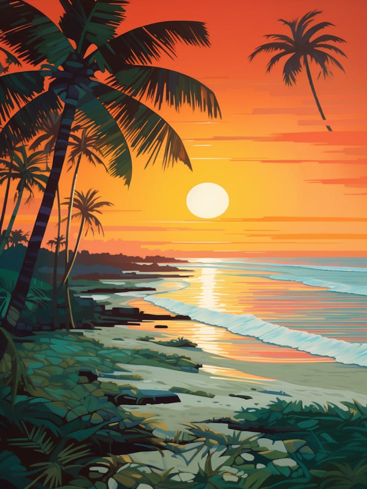 Sunkissed Painting Of Colva Beach Goa India 1