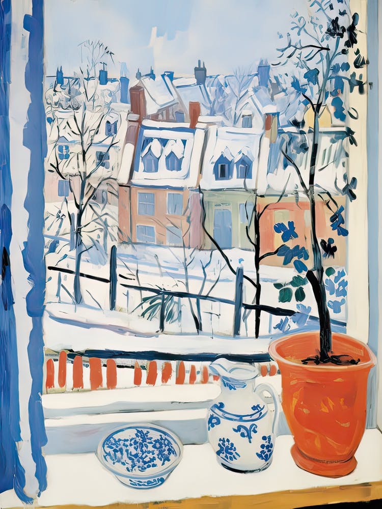 Le Rebord De Fenêtre De Bruges Hungary Neige Inspiré Par Matisse 1