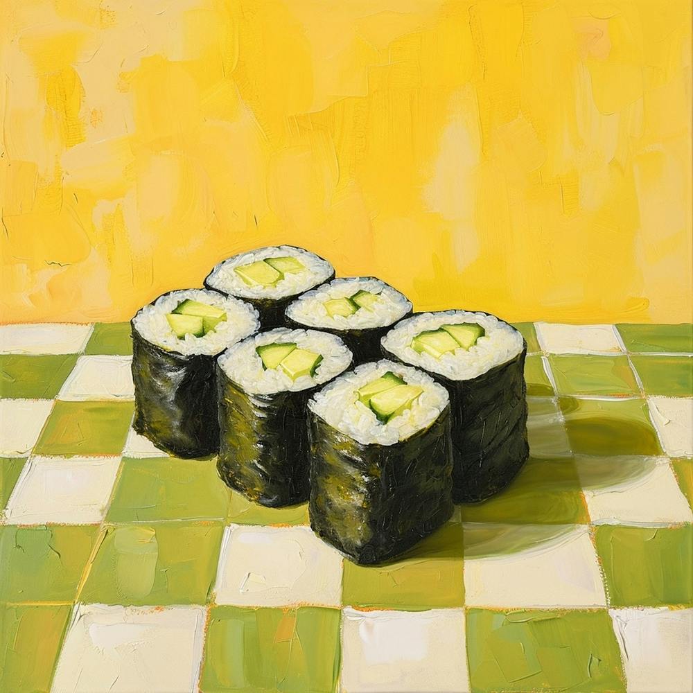 Maki Sushi Damier Jaune 2