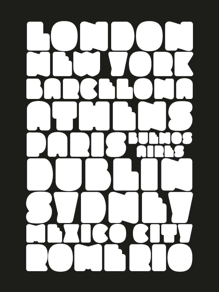 World Cities Typography